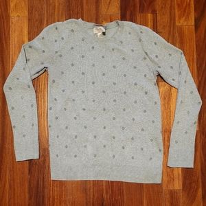 Loft Women's Silver Polka Dot Sweater